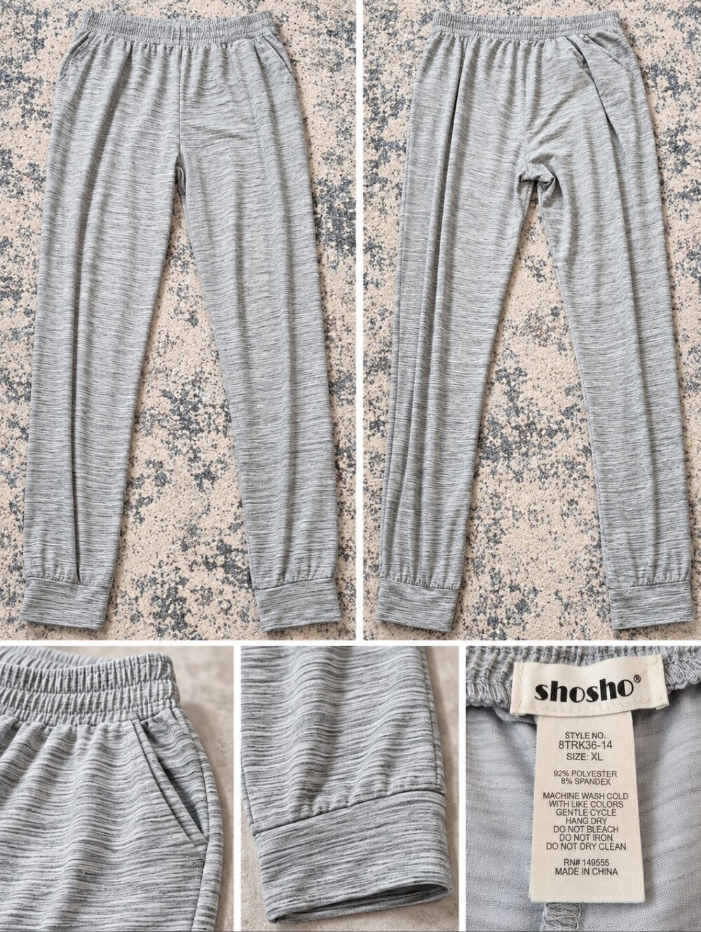 shosho Heathered Light Gray Jogger Pants